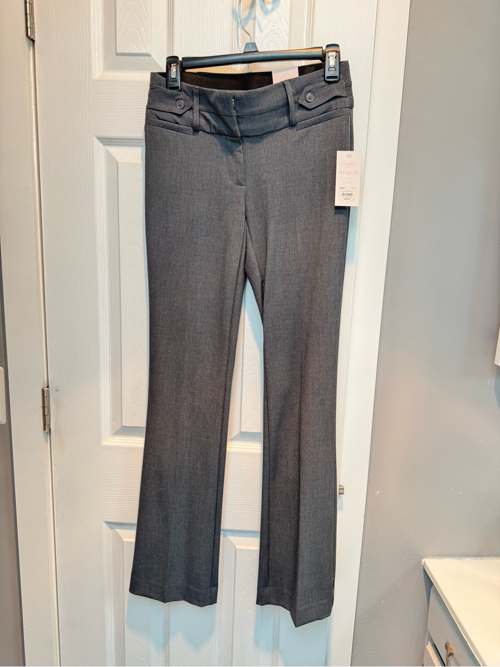 Candie's Charcoal Gray Mid Rise Bootcut Dress Pants
